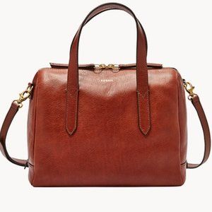 Fossil Sydney satchel crossbody bag tote brown